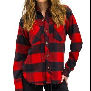 AVIATOR NATION PLAID FLANNEL LIGHT WEIGHT UNISEX WESTERN SHIRT SZ L